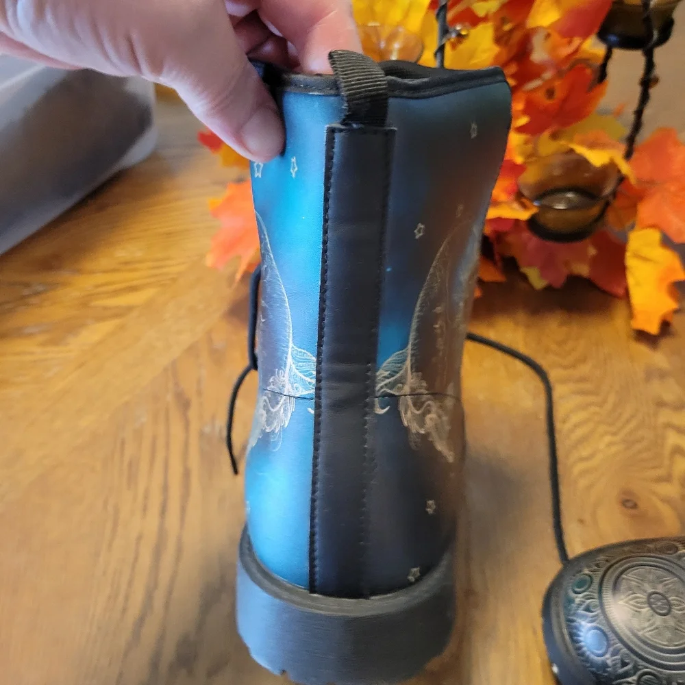 Womens Sun Moon Black Boots - Picture 6 of 7